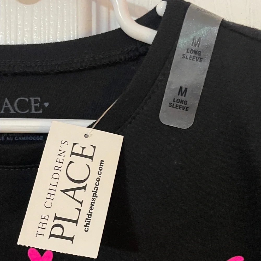 The Children's Place Black with Butterfliy Long Sleeve Tee-Medium